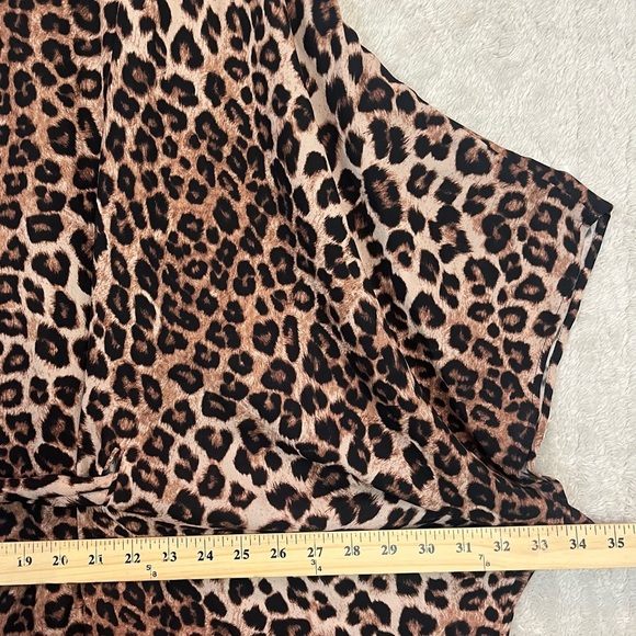 Good American Animal Leopard Print Kimono Robe Sz 16-28 Tie Sash - Picture 16 of 16